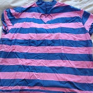 Lazy Oaf striped heart cut out shirt - OS
